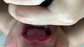 uhh this colombian babe's deepthroat blowjob ends in cumshot facial and mouthful