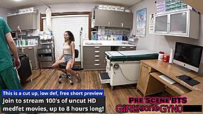 Perverted Doctor Fingers Aria Nicole's Hairy Pussy Close!