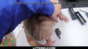 whoa shoplifter milf caught by mall cop has to fuck her way out 😈 garage office bust