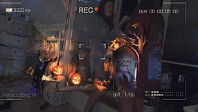 Hot Girls Flash Boobs and Naked Asses in Thongs at Halloween Party