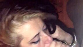 Curvy BBW Kneels for Thick Cock Deepthroat Blowjob