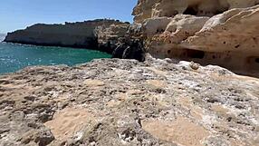 we found a tourist cave in portugal and explored it our naughty way curvy brazilian damiana style