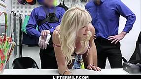 whoa shoplifter milf caught by mall cop has to fuck her way out 😈 garage office bust