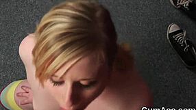 Nasty Hottie Swallows Massive Cumshot After Blowbang Handjob Jizz Facial