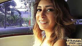 Hot Teen Babe Rides Cock for Hitchhiker Pickup Ride