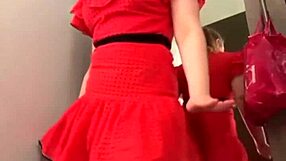 Teen BBW Blonde Fucks Deep in Public Changing Room