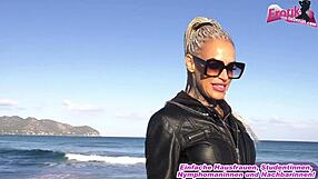 blonde tattoo milf picked up on beach