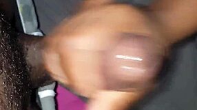 Teen Jerks Ebony Monster Cock Close-Up Cumshot