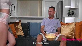 Stepdad's gothic teen rides cowgirl taboo young tight on old cock