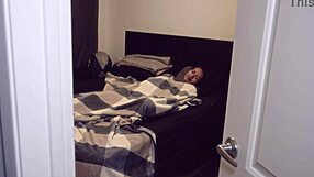 Angel Santana chokes on cock morning masturbation