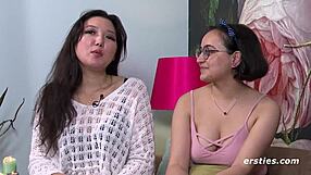 German lesbian babes lick shaved pussies wildly!