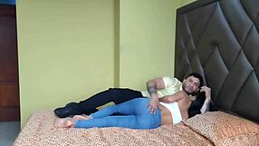 first time ever banging my hot latina girlfriend in the dorm with her muscular bodybuilder roommate watching