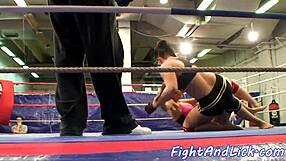 Busty Beauties Wrestle Naked Bodies Slick in Steamy Ring