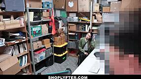 Jade Noir steals then bends for officer's monster cock doggystyle cumshot