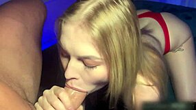 Busty Blonde Gags on Monster Cock Then Rides It POV Rough with Cum in Mouth