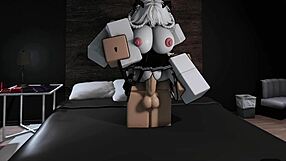 Horny Roblox Catgirl Begs Bent-Over Doggystyle Pussy Creampie