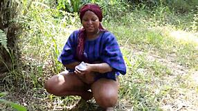 HORNY African BBW Wife Takes MONSTER COCK Bent Over In Bush Missionary Wet PUSSY Pound!