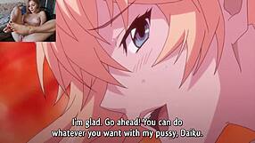 😍 busty anime girl deepthroats huge cock for massive creampie hentai load! 💦