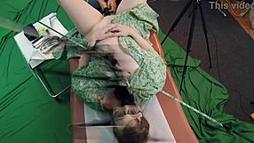 gigi breeze's shaved pussy stretched by doctor toys in kinky gyno exam