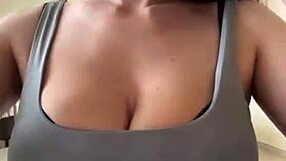 Wife Flashes Her Huge Natural Tits And Thick Nipples For Everyone