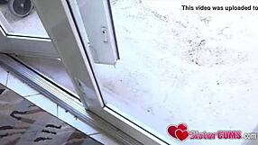 Bratty girl gets stuck passing through window and takes doggystyle pounding