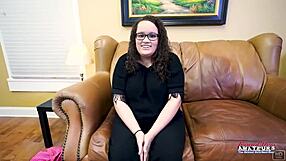 Busty Brunette Harper B SWALLOWS Cock Then BANGS For JIZZ!