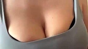 Wife Flashes Her Huge Natural Tits And Thick Nipples For Everyone