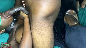 bdsm ebony squirts triple on thick african bbc in creamy pussy