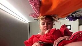 Teen BBW Blonde Fucks Deep in Public Changing Room