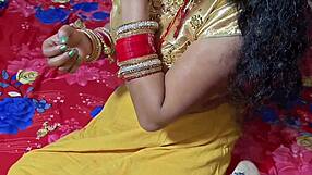 ภรรยาเจ้าบ่าวอินเดียกระซิบคำสกปรกฮินดีตอนสามีเลียหีสดๆ