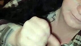 while hubby's gone i choke gag on big cock then creampie my slut pussy