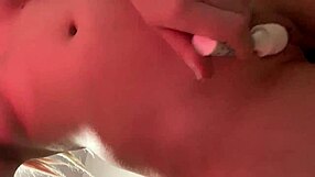 petite babysitter sneaks buttplug in while riding skinny dildo on her tight narrow ass pussy