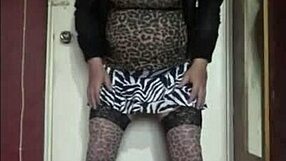 BISEXUAL CROSSDRESSER MARK SLIPS INTO HEELS AND STOCKINGS SHYLY AT HOME