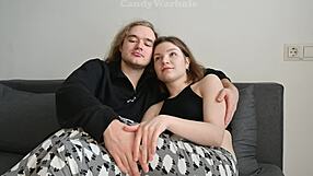 shy horny teen babe gets bent over for passionate doggystyle creampie and screaming orgasm