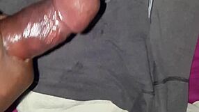 Teen Jerks Ebony Monster Cock Close-Up Cumshot