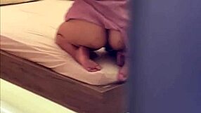 caught my busty stepmom super hot in her room milking me dry behind his back