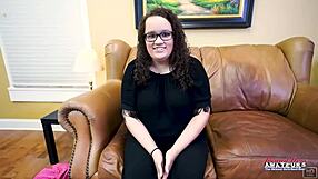 Busty Brunette Harper B SWALLOWS Cock Then BANGS For JIZZ!