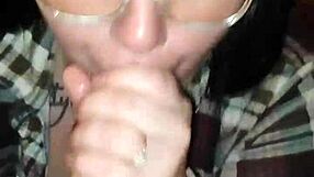 while hubby's gone i choke gag on big cock then creampie my slut pussy