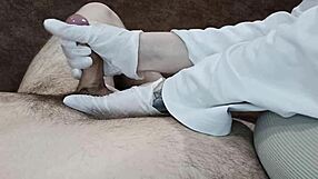 private nurse milks cum donation in clinic handjob