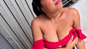 Latina Wife Sucks Neighbor's Monster Cock Deep in Her Throat