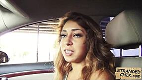 Hot Teen Babe Rides Cock for Hitchhiker Pickup Ride