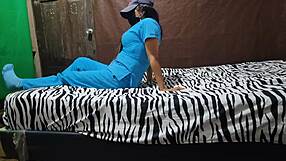 sexy latina milf mother-in-law airs out big pussy stench on bed waiting for nurse shift homemade