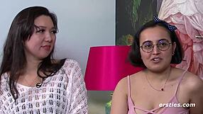 German lesbian babes lick shaved pussies wildly!