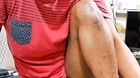 small clitty femboy flexes workout skills on boyfriend's video call