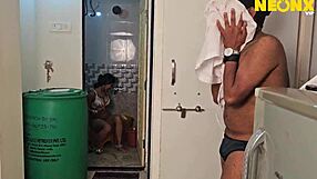 desi bhabhi takes a steamy nude bath then intimate desi play