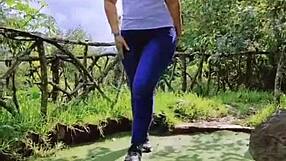 Busty Hottie in Tight Jeans Shows Off Curvy Ass