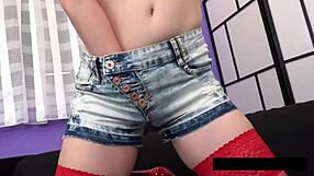 antonia sainz teases in red with wet play and toys