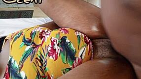 that cute black girl bends over moaning on monster cock doggystyle