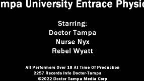 Dr Tampa Humiliates Rebel Wyatt in Tampa University Pierced Pussy Exam
