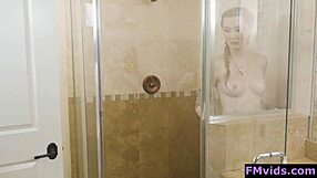 whoa this sexy babe gets fucked hard in the shower after massage